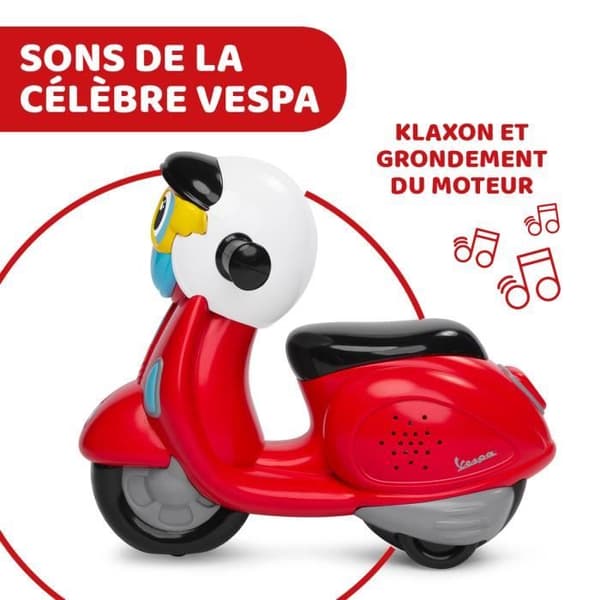 Vespa RC - CHICCO - Intuitiv fjärrkontroll - Unisex - 2 hjul - Röd