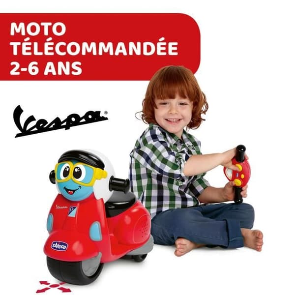 Vespa RC - CHICCO - Intuitiv fjärrkontroll - Unisex - 2 hjul - Röd