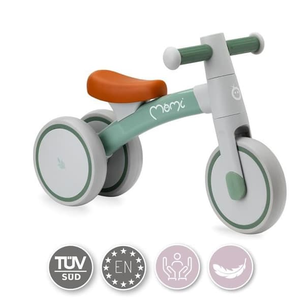 MoMi TEDI - Baby Balance Bike - utan pedaler - lätt 1,2 kg, upp till 25 kg - Grön