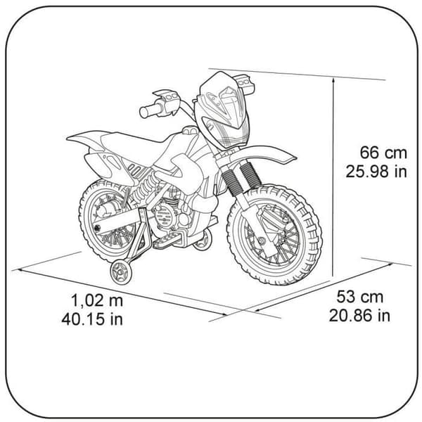 Motocross för barn - FEBER - Motor Cross 400F 6V Röd - Elektrisk - Från 3 år