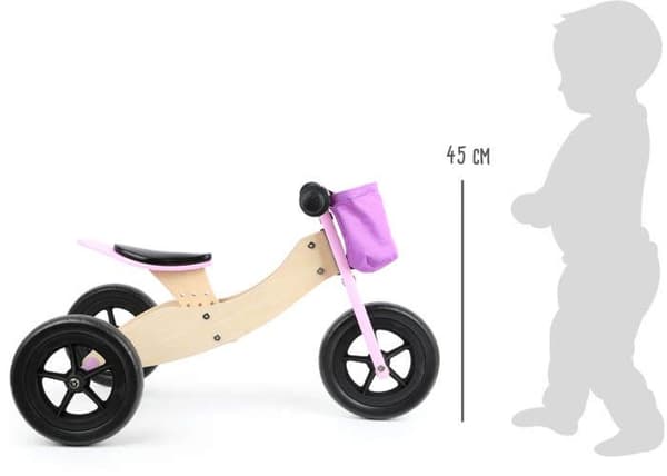 2-i-1 Maxi Pink Balance Bike-Tricycle