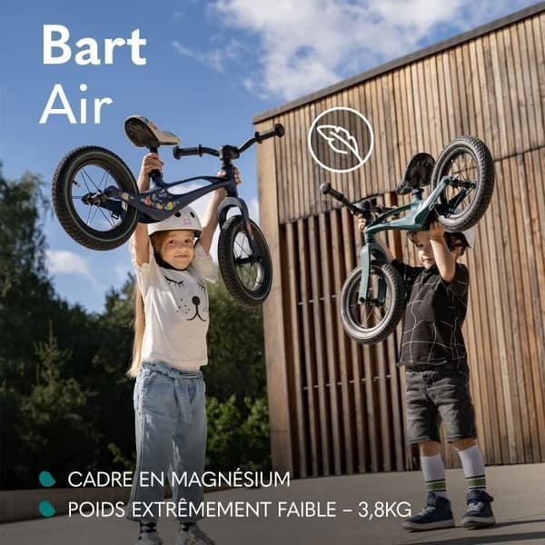 LIONELO Bart luftbalanscykel - Barncykel - Lätt - Styre och sadeljustering - Grön