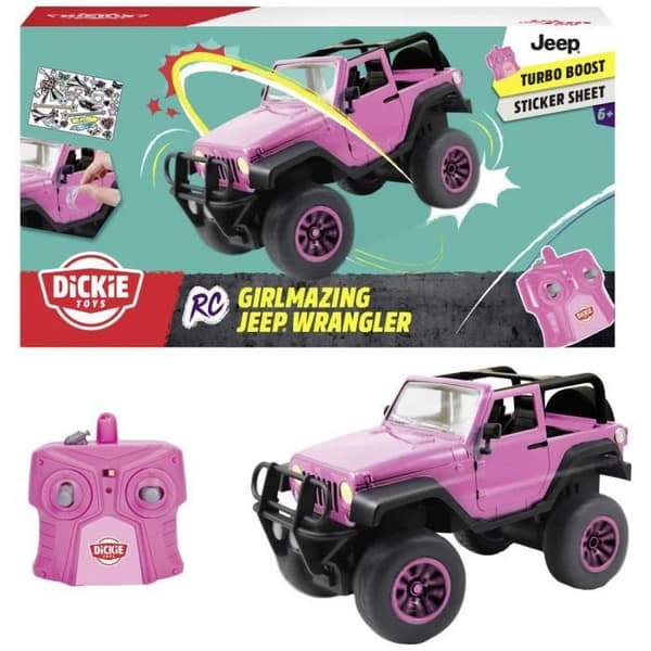 Fordon RC - DICKIE TOYS - Jeep Wrangler 1:16 - Elektrisk - Terräng - Rosa