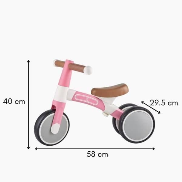 3-hjulig balanscykel för barn i åldrarna 1 till 3 år - HAPE - Rosa - Utomhus - 58 cm lång - 25 kg - Tjej