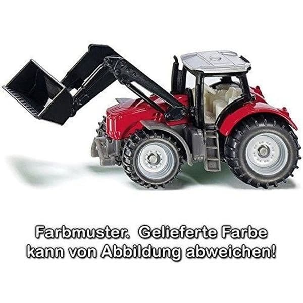 Traktor - SIKU - Massey Ferguson med frontlastare - Metall/Plast - Röd/Svart