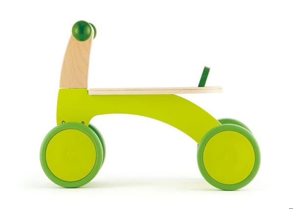 Trehjuling i trä utan pedal - HAPE - 4-hjulig balanscykel - Grön - Blandad - Från 12 månader