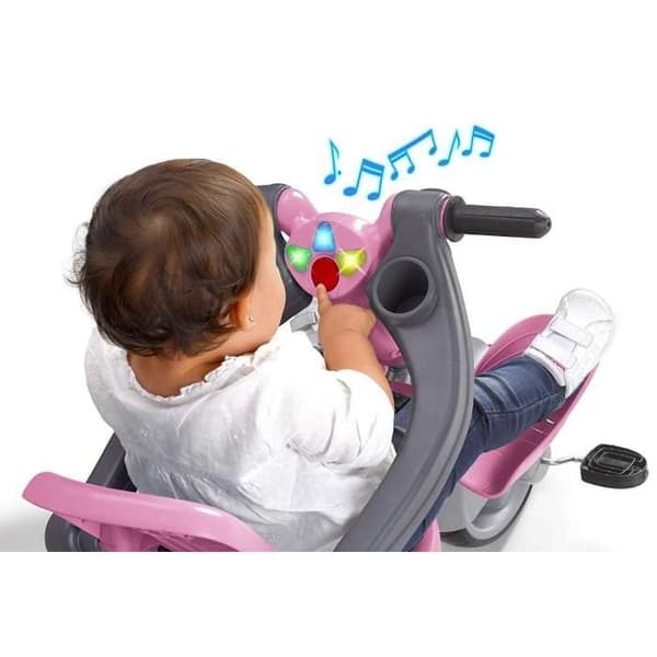Baby trehjuling - FEBER - Baby Plus Music Pink - Med musikklaviatur - 3 hjul