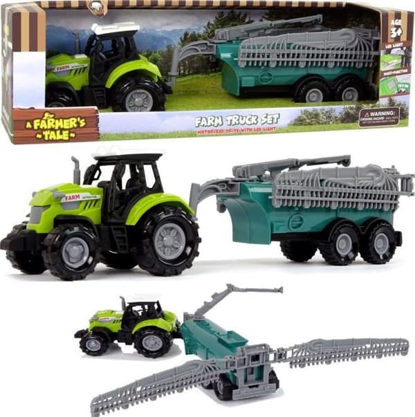 Traktor - jordbruksfordon - byggfordon Madej Traktor med ljus/ljud från släpvagn 6st/disp 007940 43077