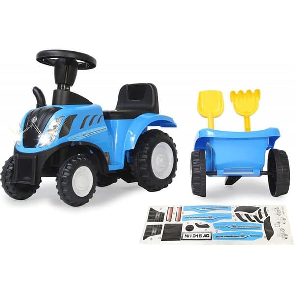 New Holland T7 traktor med släp, spade och kratta för barn - Jamara Kids