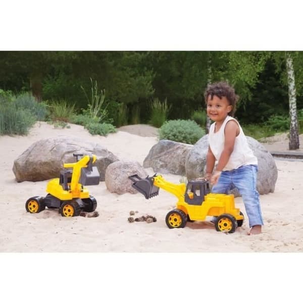 Grävmaskin - LENA - GIGA TRUCKS SM02217 - Gul och Grå - Plast och Trä - 3 år och uppåt