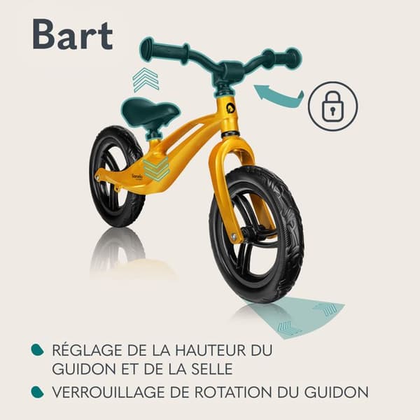 Lionelo - Balanscykel Bart barncykel - Gul