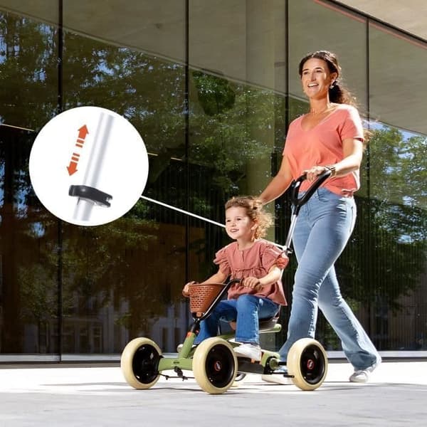 BERG Buzzy Retro 2-i-1 grön pedalkart för barn i åldrarna 2 till 5 år