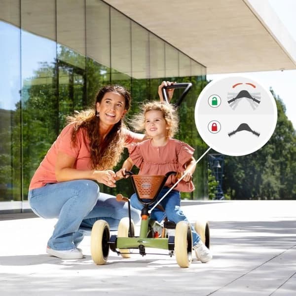 BERG Buzzy Retro 2-i-1 grön pedalkart för barn i åldrarna 2 till 5 år