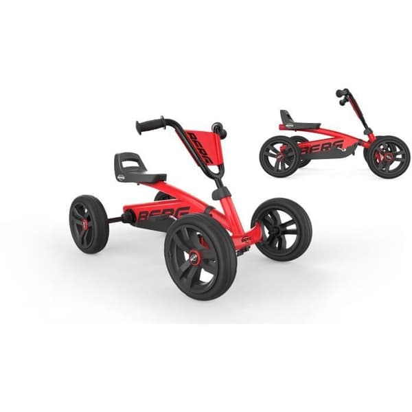 Buzzy Red pedal kart - BERG - För åldrarna 2 till 5 - Justerbar ratt och säte - Supertysta EVA-däck