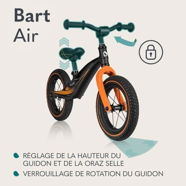 LIONELO Bart luftbalanscykel - Barncykel - Lätt - Styre och sadeljustering - Rosa