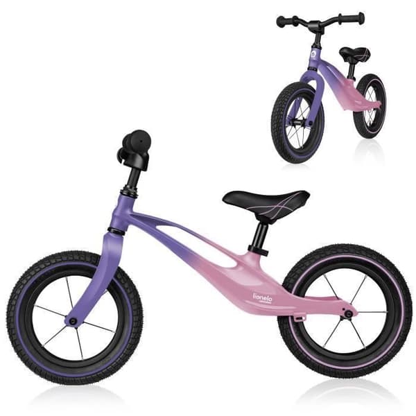 LIONELO Bart luftbalanscykel - Barncykel - Lätt - Styre och sadeljustering - Rosa