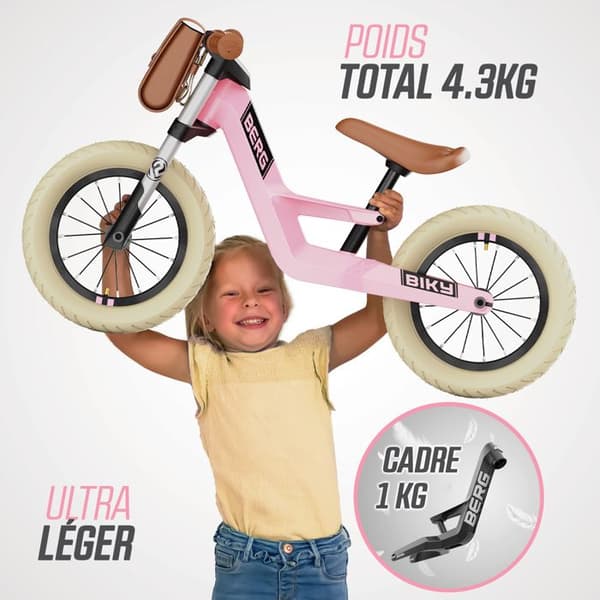 Balanscykel för barn - BERG Biky Retro Pink - Lätt och bekväm