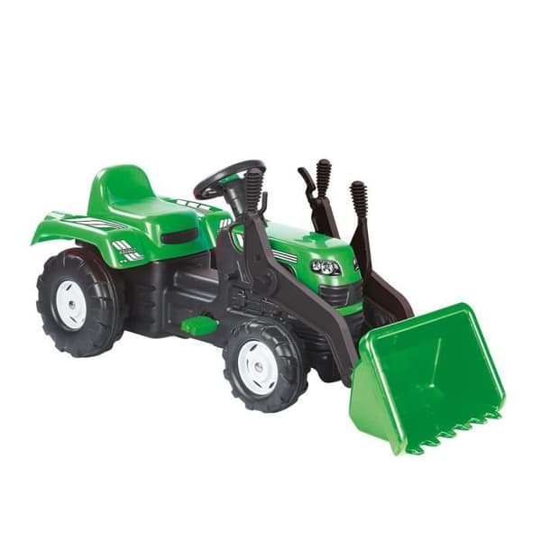 Pedaltraktor - DOLU - Ranchero - Grön/Svart - Framskjutare - Signalhorn