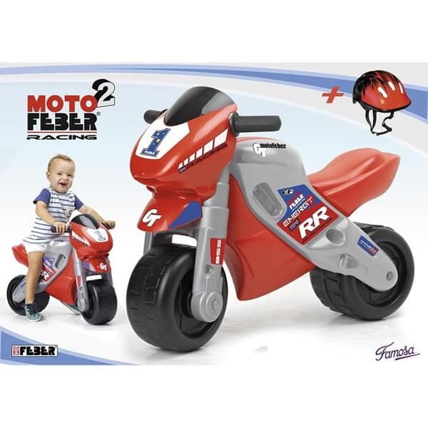 MotoFeber 2 Racing balanscykel åkande med hjälm - FEBER - Barn - 2 hjul - Röd