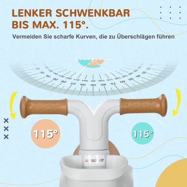 Løbecykel, 56x27x39 cm, Brun Hvid