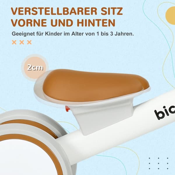 Løbecykel, 56x27x39 cm, Brun Hvid