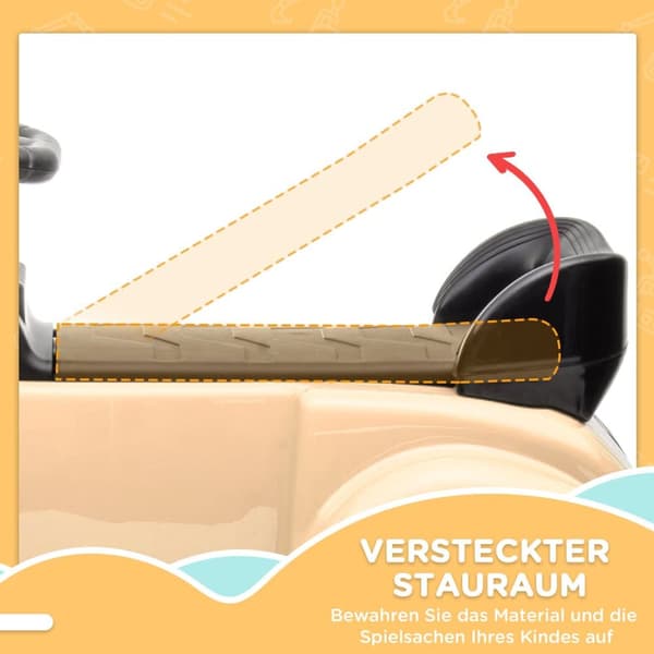 Rutsjebane Bil, 77.5x41.5x45 cm, Beige