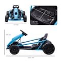 Miniatyrbild 3 av 9: Barns Elektriska Go-kart, 24V Drift Kart, 115x77x54 cm, Blå