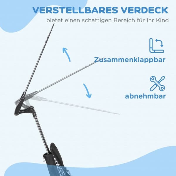 Trehjuling, 6in1, 105x47x98 cm, Vit