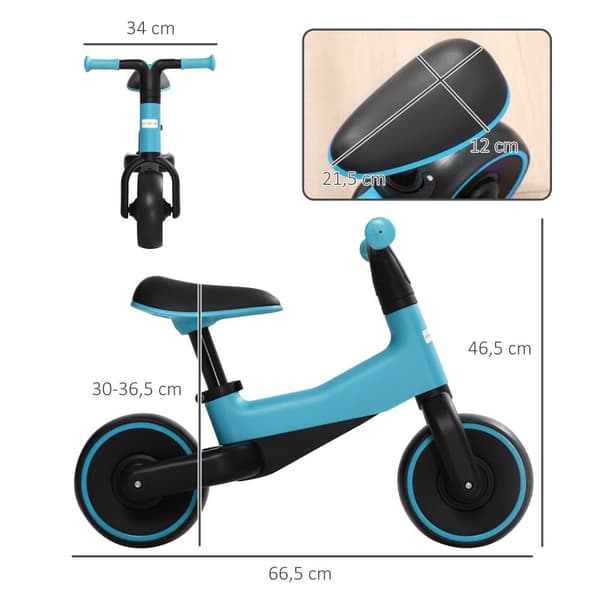 Løbecykel, 66.5x34x46.5 cm, Blå