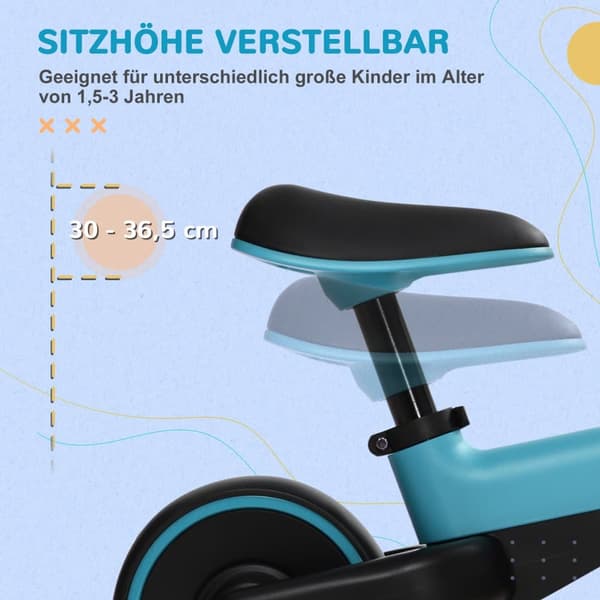 Løbecykel, 66.5x34x46.5 cm, Blå