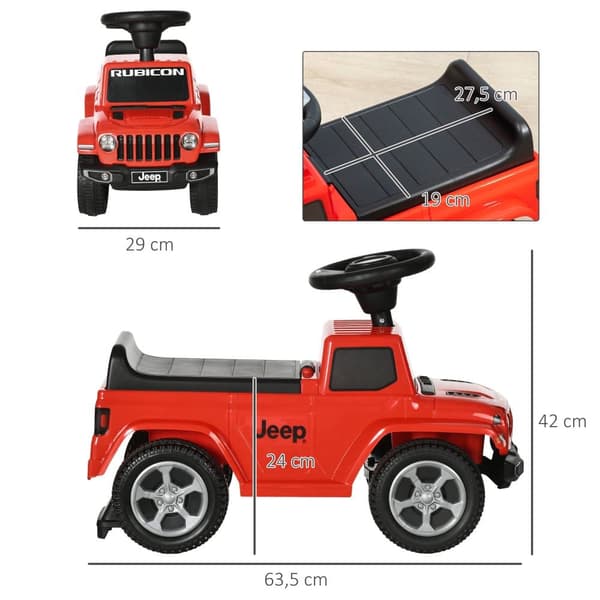 Åk-leksaksbil, Big Bobby Car, 63.5x29x42 cm, Röd och Svart