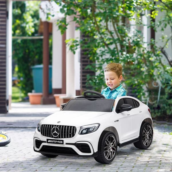 Elektrisk bil för barn, 12V Mercedes-Benz AMG GLC63S COUPE, 115x70x55 cm, Vit
