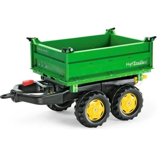 Rolly Mega Trailer pedal traktor trailer - ROLLY TOYS - JOHN DEERE - 2 axlar - Flerfärgad