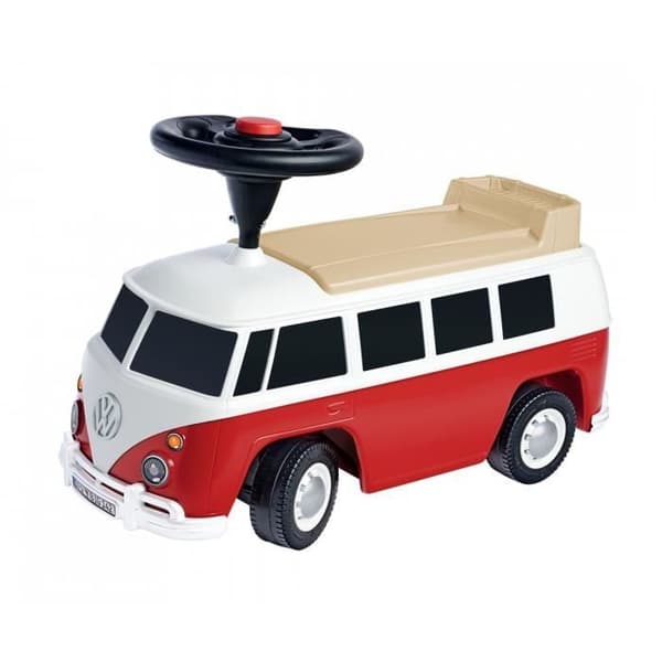 Smoby - Volkswagen Van Transporter Röd - Förvaringslåda + Ratt - 26L x 30l x 60H - Från 18 månader
