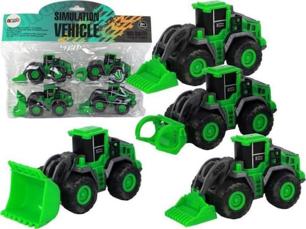 Leantoys - 15412 - Set av jordbruksfordon Gröna traktorer 4 Ele LEAN Toys