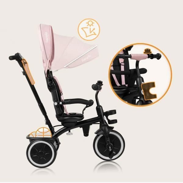 Trike för barn 2-i-1 LIONELO Berry - Vändbart säte - Stor korgväska - Koppinnehavare - Frihjul