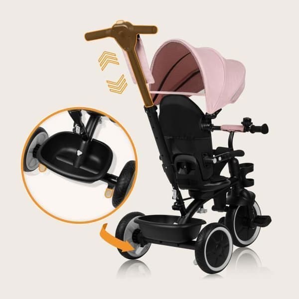 Trike för barn 2-i-1 LIONELO Berry - Vändbart säte - Stor korgväska - Koppinnehavare - Frihjul