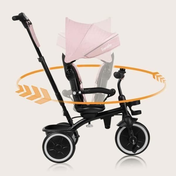 Trike för barn 2-i-1 LIONELO Berry - Vändbart säte - Stor korgväska - Koppinnehavare - Frihjul
