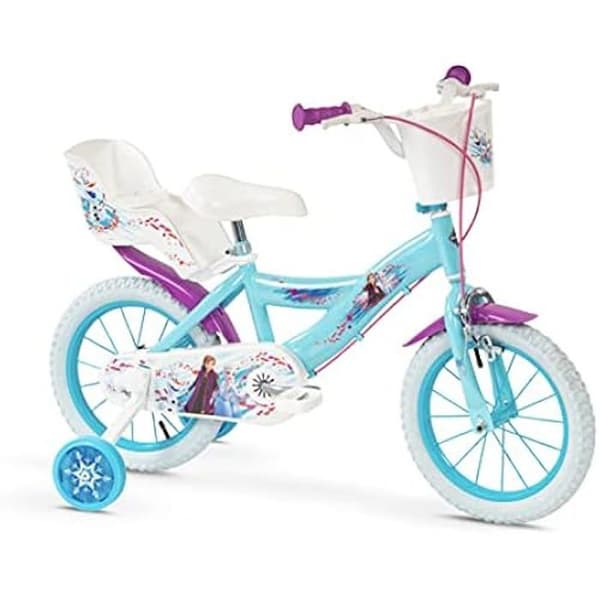 Barncykel - TOIMSA - Frozen Huffy 12 tum - Fram- och bakbroms - Korg och dockhållare ingår
