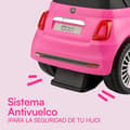 Miniatyrbild 5 av 6: DEVESSPORT - Bärare Fiat 500 - Rosa För barn från 12 till 36 månader, ratt med horn och ljud, förvaringsutrymme och ryggstöd