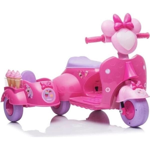 Elmotorcykel för barn JT5258, 6 Volt, 1 Säte(n), Motor: 1 x 35W, Batteri: 6V4Ah, Hastighet: 2,5 km - h, Rosa