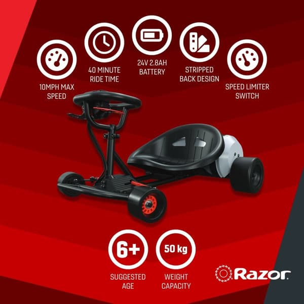El-bil til børn Razor 845423026622 Sort Rød