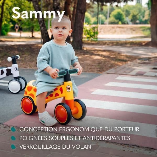 4-Wheel EVA Balance Bike - LIONELO Sammy - Barncykel - Färgglada lampor - 1-3 år (upp till 30 kg) - Ergonomisk - Rosa