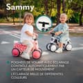 Miniatyrbild 2 av 4: 4-Wheel EVA Balance Bike - LIONELO Sammy - Barncykel - Färgglada lampor - 1-3 år (upp till 30 kg) - Ergonomisk - Rosa