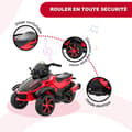 Miniatyrbild 5 av 6: Barnmotocykel Tricycle RCB - 3 Hjul - Dubbel Motor - Batteri 12V - Autofren - LED - RM2 Röd