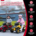 Miniatyrbild 2 av 6: Barnmotocykel Tricycle RCB - 3 Hjul - Dubbel Motor - Batteri 12V - Autofren - LED - RM2 Röd
