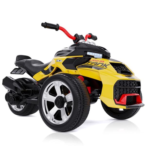 Moto Elektrisk Barn Trike RCB - 3 Hjul - Dubbel Hastighet - Bluetooth - Dubbel Motor - Batteri 12V - Fjädring - RM3 Gul
