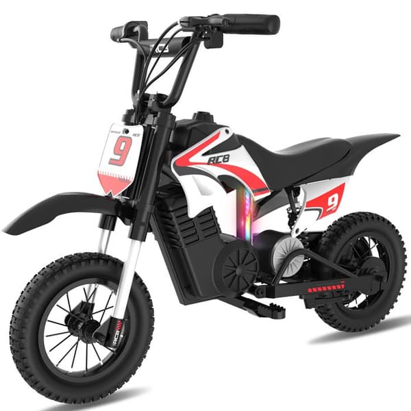 RCB Elmotorcykel för Barn 4+ År - Hastighet 25 km/h - 350W - Batteri 36V/5.2Ah - Röd