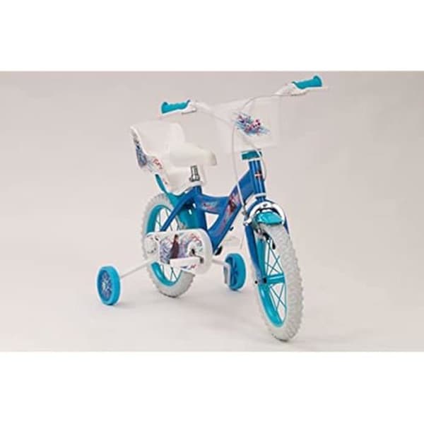 14" cykel - TOIMSA - Frozen - Bromsok frambroms - Främre korg - Dockhållare bak