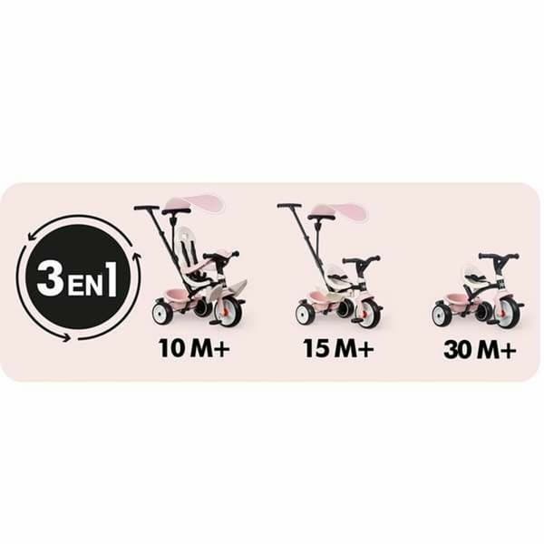 Kolmipyörä Smoby Paseo para bebés Pinkki